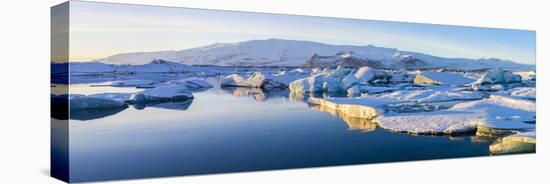 Icebergs, Jokulsarlon Glacier Lake, South Iceland-Peter Adams-Stretched Canvas