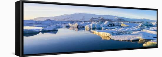 Icebergs, Jokulsarlon Glacier Lake, South Iceland-Peter Adams-Framed Stretched Canvas