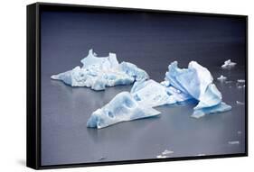 Icebergs, Lago Grey, Torres Del Paine, Chile-Bennett Barthelemy-Framed Stretched Canvas