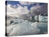 Icebergs Near Sveabreen Glacier in Nordfjorden-Paul Souders-Stretched Canvas