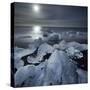 Icebergs Next to Glacial), River Lagoon Jškuls‡rlon (Lake), Moonlight, East Iceland, Iceland-Rainer Mirau-Stretched Canvas