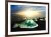 Icebergs on a black sand volcanic beach next to the Jokulsarlon glacial lake in Vatnajokull Nationa-Alex Robinson-Framed Photographic Print