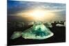 Icebergs on a black sand volcanic beach next to the Jokulsarlon glacial lake in Vatnajokull Nationa-Alex Robinson-Mounted Photographic Print