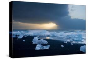 Icebergs on Beach, Jokulsarlon, Iceland, Polar Regions-Ben Pipe-Stretched Canvas