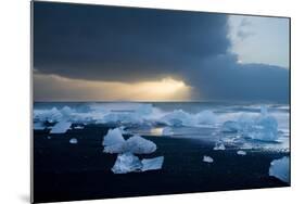 Icebergs on Beach, Jokulsarlon, Iceland, Polar Regions-Ben Pipe-Mounted Photographic Print