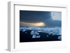 Icebergs on Beach, Jokulsarlon, Iceland, Polar Regions-Ben Pipe-Framed Photographic Print