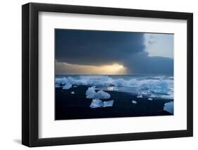 Icebergs on Beach, Jokulsarlon, Iceland, Polar Regions-Ben Pipe-Framed Premium Photographic Print