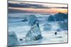 Icebergs on the Black Beach in Southern Iceland-Alex Saberi-Mounted Photographic Print