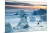 Icebergs on the Black Beach in Southern Iceland-Alex Saberi-Mounted Photographic Print