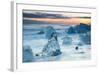 Icebergs on the Black Beach in Southern Iceland-Alex Saberi-Framed Photographic Print