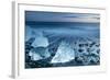 Icebergs on the Black Beach in Southern Iceland-Alex Saberi-Framed Photographic Print