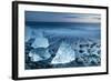 Icebergs on the Black Beach in Southern Iceland-Alex Saberi-Framed Photographic Print