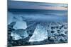 Icebergs on the Black Beach in Southern Iceland-Alex Saberi-Mounted Photographic Print