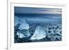 Icebergs on the Black Beach in Southern Iceland-Alex Saberi-Framed Photographic Print