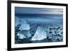 Icebergs on the Black Beach in Southern Iceland-Alex Saberi-Framed Photographic Print