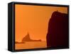 Icebergs Silhouetted at Sunset, Disko Bay, Greenland, August 2009-Jensen-Framed Stretched Canvas