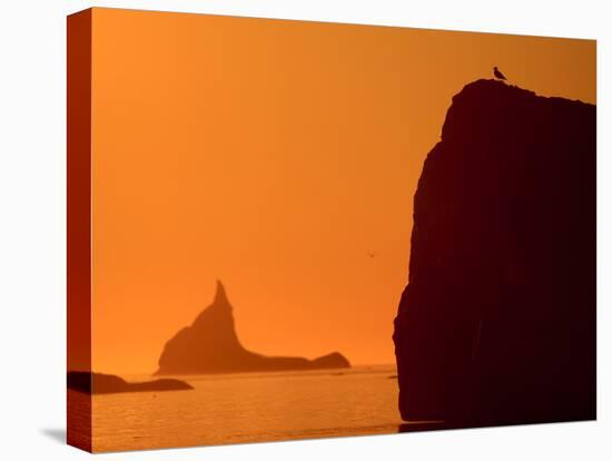 Icebergs Silhouetted at Sunset, Disko Bay, Greenland, August 2009-Jensen-Stretched Canvas