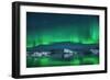 Icebergs under the Northern Lights-Burben-Framed Photographic Print