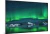 Icebergs under the Northern Lights-Burben-Mounted Photographic Print