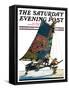 "Iceboat," Saturday Evening Post Cover, February 4, 1928-Eugene Iverd-Framed Stretched Canvas