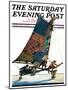 "Iceboat," Saturday Evening Post Cover, February 4, 1928-Eugene Iverd-Mounted Giclee Print