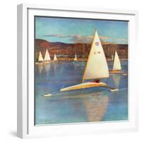 "Iceboating in Connecticut", November 28, 1959-John Clymer-Framed Giclee Print