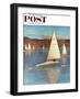 "Iceboating in Connecticut" Saturday Evening Post Cover, November 28, 1959-John Clymer-Framed Premium Giclee Print