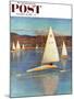 "Iceboating in Connecticut" Saturday Evening Post Cover, November 28, 1959-John Clymer-Mounted Giclee Print
