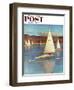 "Iceboating in Connecticut" Saturday Evening Post Cover, November 28, 1959-John Clymer-Framed Premium Giclee Print