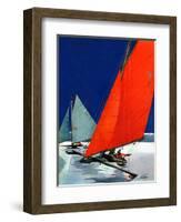 "Iceboats Racing,"February 18, 1939-Ski Weld-Framed Giclee Print