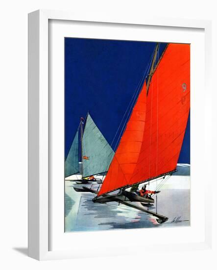 "Iceboats Racing,"February 18, 1939-Ski Weld-Framed Premium Giclee Print