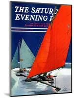 "Iceboats Racing," Saturday Evening Post Cover, February 18, 1939-Ski Weld-Mounted Giclee Print