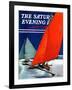 "Iceboats Racing," Saturday Evening Post Cover, February 18, 1939-Ski Weld-Framed Giclee Print