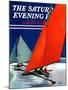 "Iceboats Racing," Saturday Evening Post Cover, February 18, 1939-Ski Weld-Mounted Giclee Print