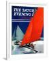 "Iceboats Racing," Saturday Evening Post Cover, February 18, 1939-Ski Weld-Framed Premium Giclee Print