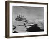 Icebreaker in Frozen Sea Near Base on Antarctica-null-Framed Photographic Print