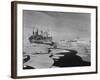 Icebreaker in Frozen Sea Near Base on Antarctica-null-Framed Photographic Print