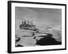 Icebreaker in Frozen Sea Near Base on Antarctica-null-Framed Photographic Print