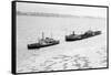 Icebreaker Manhattan following the Coast Guard Icebreaker-null-Framed Stretched Canvas