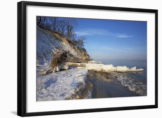 Iced Up Brodtener Ufer (Steep Coast) Near TravemŸnde in the Morning Light-Uwe Steffens-Framed Photographic Print