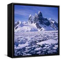 Iceflow off the Rugged West Coast of the Antartic Peninsula, Antarctica-Geoff Renner-Framed Stretched Canvas