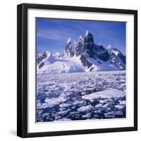 Iceflow off the Rugged West Coast of the Antartic Peninsula, Antarctica-Geoff Renner-Framed Photographic Print