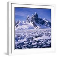 Iceflow off the Rugged West Coast of the Antartic Peninsula, Antarctica-Geoff Renner-Framed Photographic Print