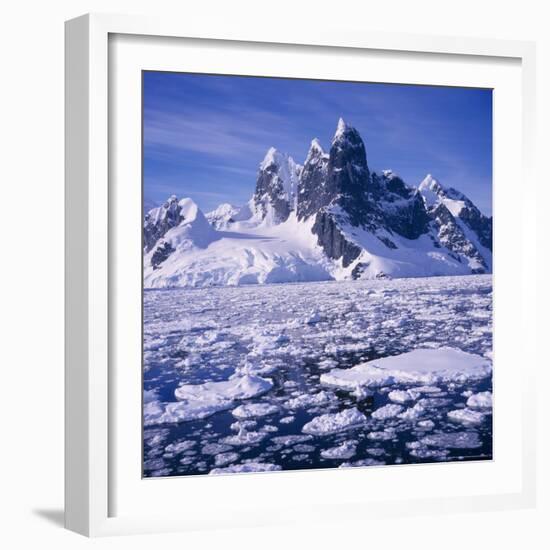 Iceflow off the Rugged West Coast of the Antartic Peninsula, Antarctica-Geoff Renner-Framed Photographic Print