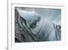 Iceland, abstract ash and blue ice formation on the Solheimajokull Glacier.-Mark Williford-Framed Photographic Print