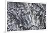 Iceland, abstract ash and ice formation on the Solheimajokull Glacier.-Mark Williford-Framed Photographic Print