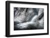 Iceland, abstract ice, ash and meltwater flume on the Solheimajokull Glacier.-Mark Williford-Framed Photographic Print