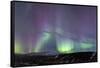 Iceland, Akureyri. Northern Lights glowing.-Ellen Goff-Framed Stretched Canvas