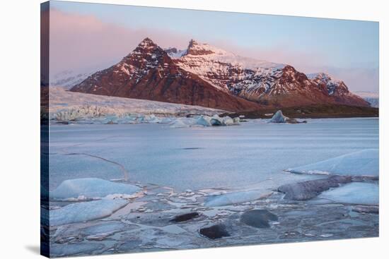 Iceland, Austurland , First Lights of Dawn in a Glacier Lagoon-Salvo Orlando-Stretched Canvas