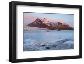 Iceland, Austurland , First Lights of Dawn in a Glacier Lagoon-Salvo Orlando-Framed Photographic Print